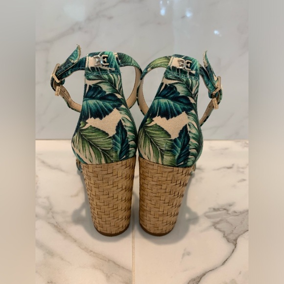 Sam Edelman Palm Print Sandal Block Heels (US 6) - Picture 3 of 5